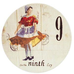 Williams Sonoma 12 Day's of Christmas Salad Plate - Nine Ladies Dancing